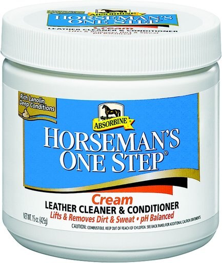 Absorbine Horseman's One Step Cream Leather Cleaner & Conditioner, 15-oz tub