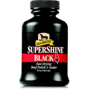 Absorbine Supershine Fast Drying Horse Hoof Polish & Sealer, 8-oz bottle, Black