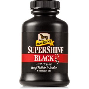 Absorbine Supershine Fast Drying Horse Hoof Polish & Sealer, 8-oz bottle, Black