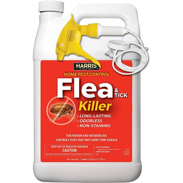 HARRIS Home Pest Control Flea & Tick Killer Spray, 128-oz bottle ...