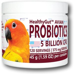 Equa Holistics HealthyGut Avian Probiotics Bird Supplement, 1.59-oz tub
