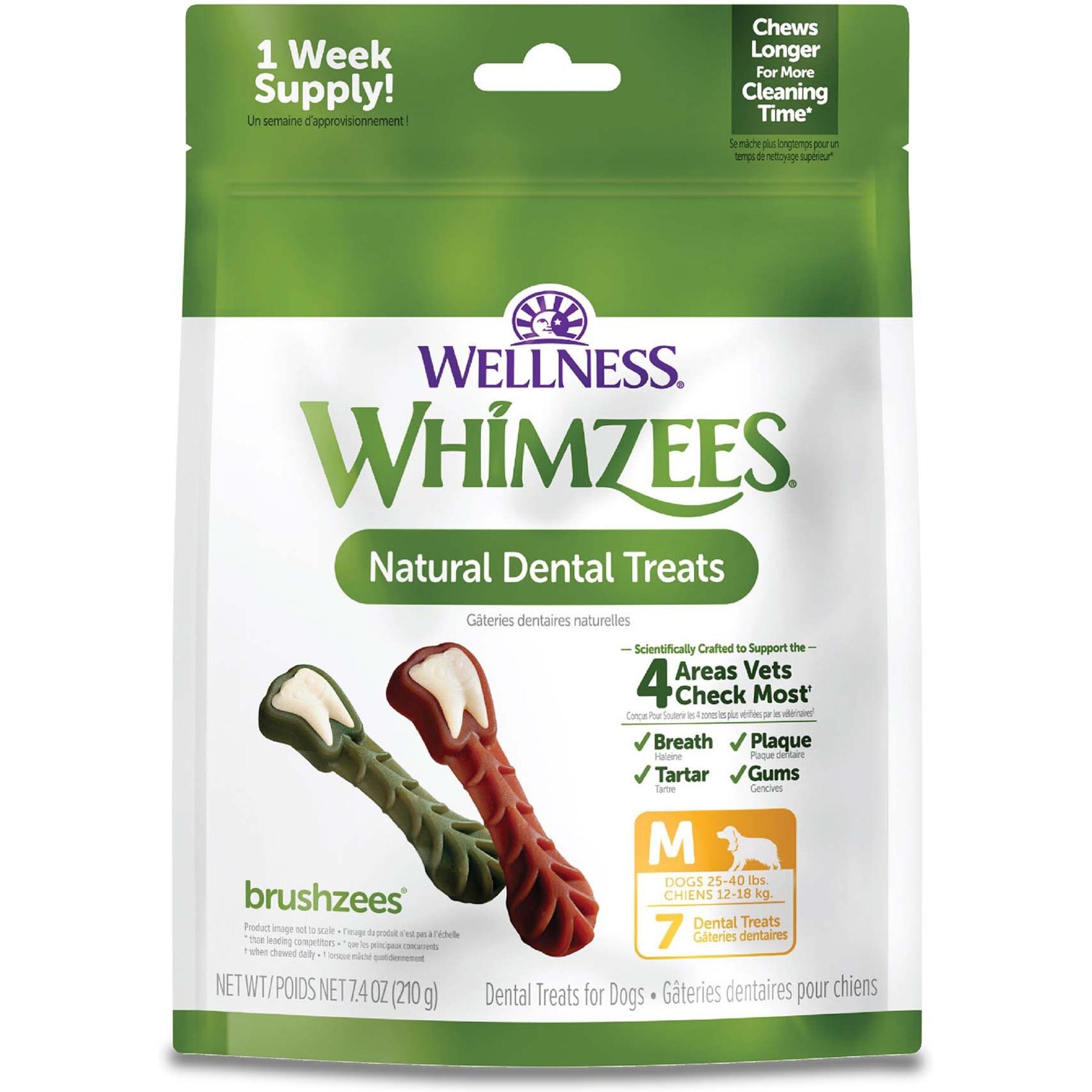 WHIMZEES by Wellness Brushzees Dental Chews Natural GrainFree Dental