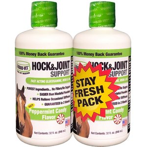 Liquid-Vet Hock & Joint Support Peppermint Flavor Liquid Horse Supplement, 32-oz bottle, 2 count