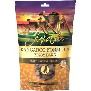 Zignature Kangaroo Formula Ziggy Bars Biscuit Dog Treats, 12-oz bag
