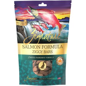 Zignature Grain-Free Salmon Formula Ziggy Bars Biscuit Dog Treats, 12-oz bag
