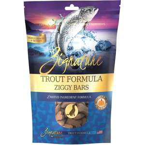 Zignature Trout Formula Ziggy Bars Biscuit Dog Treats, 12-oz bag