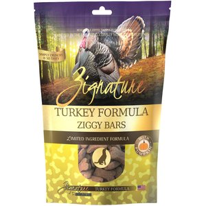 Zignature Turkey Formula Ziggy Bars Biscuit Dog Treats, 12-oz bag