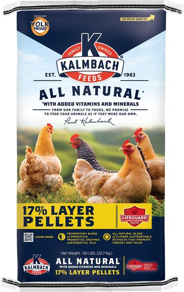 Kalmbach Feeds All Natural 17% Protein Layer Pellets Chicken Feed, 50-lb bag slide 1 of 6