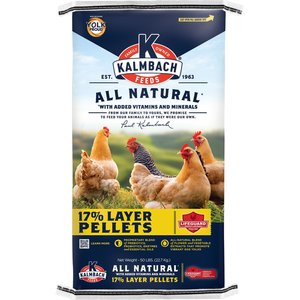 Kalmbach Feeds All Natural 17% Protein Layer Pellets Chicken Feed, 50-lb bag