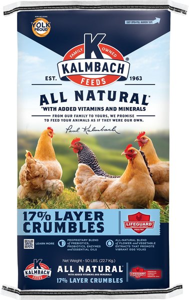 Kalmbach Feeds All Natural 17% Protein Layer Crumbles Chicken Feed, 50-lb bag slide 1 of 8