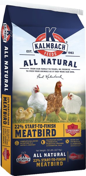 Kalmbach Feeds All Natural 22% Start-To-Finish Meatbird Poultry Feed, 50-lb bag slide 1 of 6