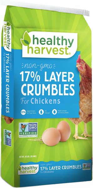 Healthy Harvest Non-GMO 17% Protein Layer Crumbles Poultry Feed, 40-lb bag slide 1 of 7