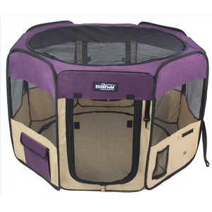 EliteField 2-Door Soft-Sided Dog & Cat Playpen, Purple & Beige, 62 x 62 x 30-in