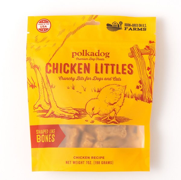 Polkadog Chicken Littles Bone Shaped Dehydrated Dog & Cat Treats, 8-oz bag slide 1 of 2