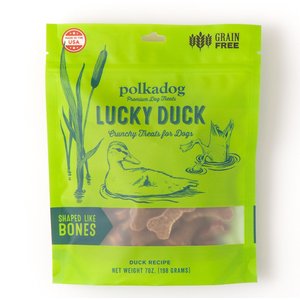 Polkadog Lucky Duck Bone Shaped Dehydrated Dog Treats, 8-oz bag