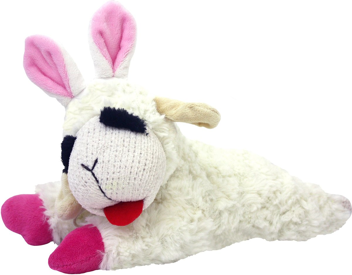 MULTIPET Lamb Chop Squeaky Plush Dog Toy, Regular 