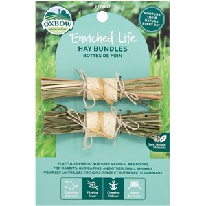 Oxbow Enriched Life Hay Bundles Small Animal Chew Toy, 2 count