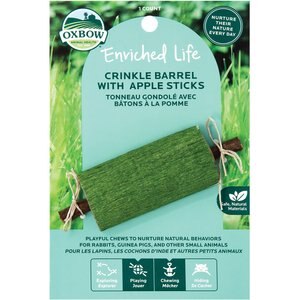 Oxbow Enriched Life Crinkle Barrel with Apple Sticks Small Animal Chew Toy