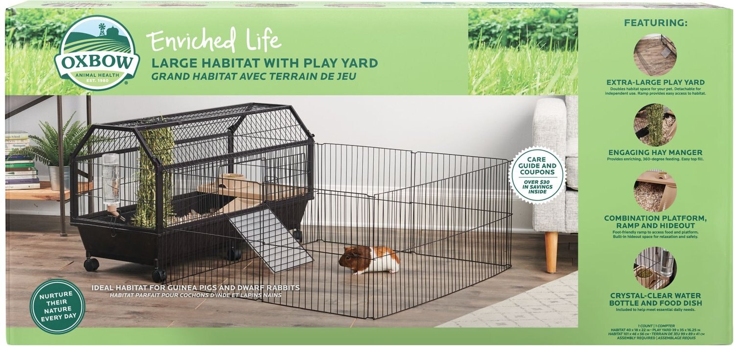 OXBOW Enriched Life Small Animal Cage with Play Yard, Large