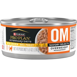 Purina Pro Plan Veterinary Diets OM Overweight Management Savory Selects with Chicken Wet Cat Food, 5.5-oz, case of 24