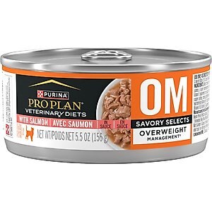 Purina Pro Plan Veterinary Diets OM Overweight Management Savory Selects with Salmon Wet Cat Food, 5.5-oz, case of 24