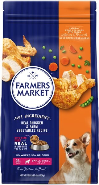 Discontinued FARMERS MARKET Adult Small Breed Chicken Vegetables Dry Dog Food 4 lb bag Chewy