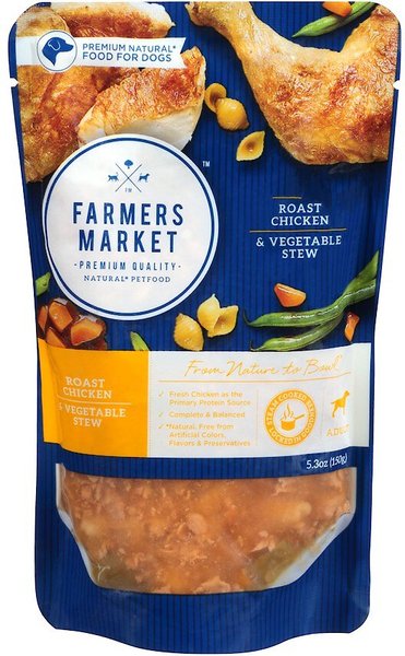 Discontinued FARMERS MARKET Roast Chicken Vegetable Stew Wet Dog Food 5.3 oz pouch case of 24 Chewy