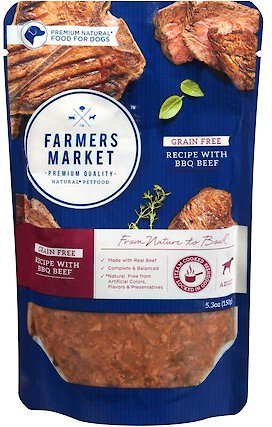 FARMERS MARKET Grain Free BBQ Beef Wet Dog Food 5.3 oz pouch