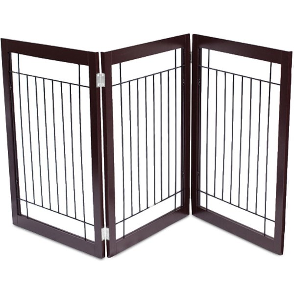 INTERNET'S BEST Traditional Wire Dog Gate, 30-in, Espresso, 3 Panel ...