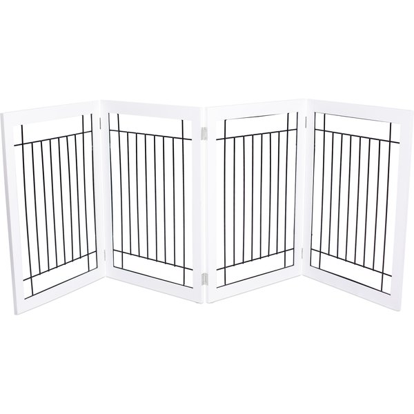 BEST Arched Top Wire Dog Gate, 30in, White, 4 Panel