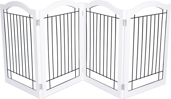 Internet's Best Arched Top Wire Dog Gate, 30-in, White, 4 Panel slide 1 of 8