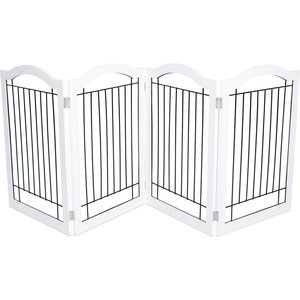Internet's Best Arched Top Wire Dog Gate, 30-in, White, 4 Panel