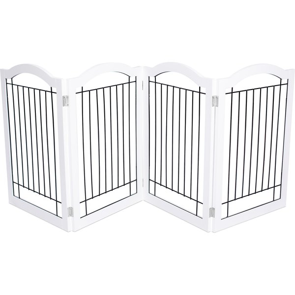 BEST Traditional Wire Dog Gate, 30in, White, 4 Panel