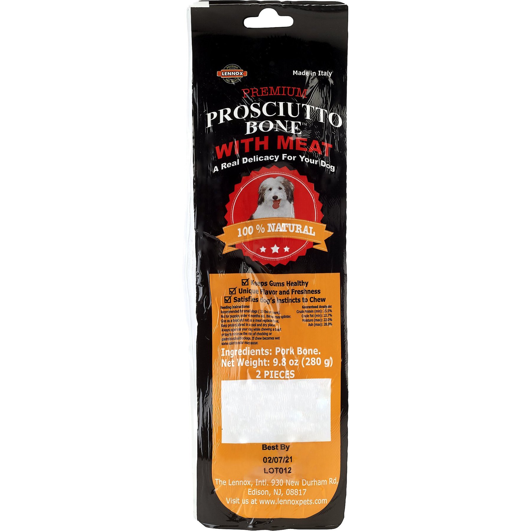 Lennox Half Prosciutto Pork Bone, Large, 2 count