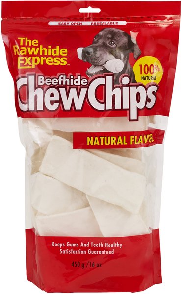 The Rawhide Express Natural Beefhide Chips Dog Treats, 16-oz bag slide 1 of 2