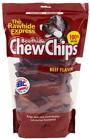 The Rawhide Express Beefhide Chew Chips Beef Flavor Dog Treats, 16-oz bag slide 1 of 2