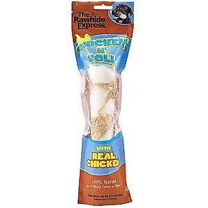 The Rawhide Express Chicken Flavored Roll Dog Treat, 9-10-in