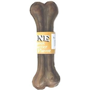 The Rawhide Express Peanut Butter Flavor Pressed Dog Bone, 4-in