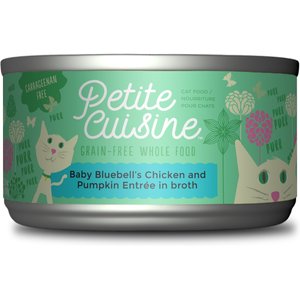 Petite Cuisine Baby Bluebell's Chicken & Pumpkin Entrée in Broth Grain-Free Wet Cat Food, 2.8-oz can, case of 24