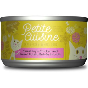Petite Cuisine Sweet Ivy's Chicken & Sweet Potato Entrée in Broth Grain-Free Wet Cat Food, 2.8-oz can, case of 24
