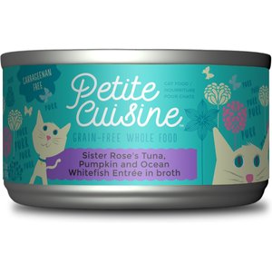 Petite Cuisine Sister Rose's Tuna, Pumpkin & Ocean Whitefish Entrée in Broth Grain-Free Wet Cat Food, 2.8-oz can, case of 24