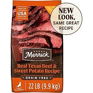 Merrick Real Texas Beef + Sweet Potato Recipe Grain-Free Chicken-Free Adult Dry Dog Food, 22-lb bag