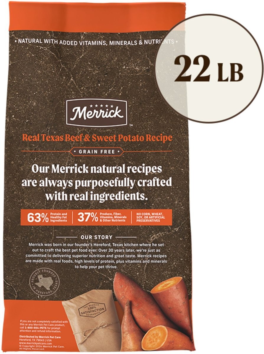 Merrick Real Texas Beef + Sweet Potato Recipe Grain-Free Chicken-Free Adult Dry Dog Food