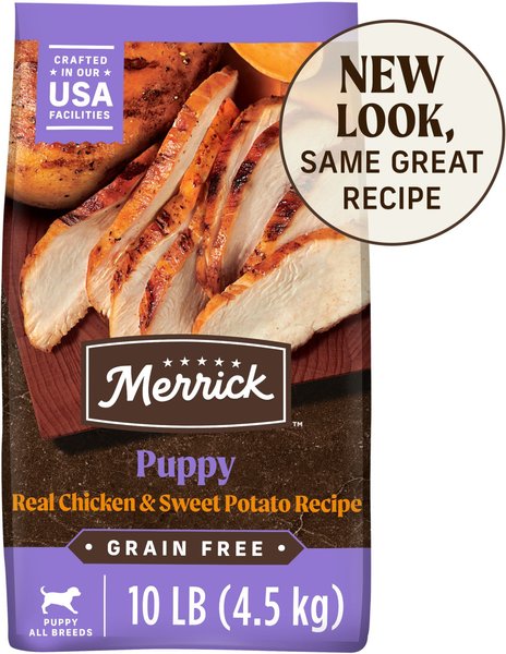 Merrick Grain-Free Dry Puppy Food Real Chicken & Sweet Potato Recipe, 10-lb bag slide 1 of 10