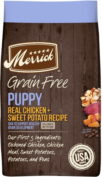 Merrick Grain-Free Dry Puppy Food Real Chicken & Sweet Potato Recipe, 10-lb bag slide 1 of 11