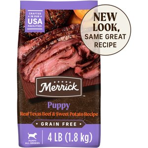 Merrick Grain-Free Dry Puppy Food Real Beef & Sweet Potato Recipe, 4-lb bag