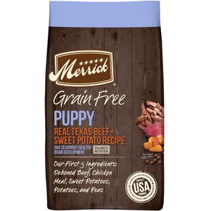 Merrick Grain-Free Dry Puppy Food Real Beef & Sweet Potato Recipe, 10-lb bag