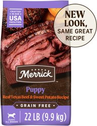 Merrick Grain-Free Dry Puppy Food Real Beef & Sweet Potato Recipe, 22-lb bag slide 1 of 9