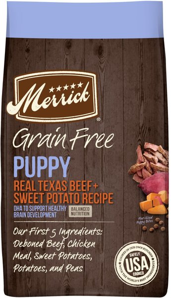Merrick Grain-Free Dry Puppy Food Real Beef & Sweet Potato Recipe, 22-lb bag slide 1 of 11