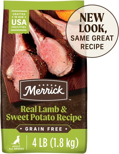Merrick Grain-Free Dry Dog Food Real Lamb & Sweet Potato Recipe, 4-lb bag slide 1 of 10